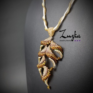 Őszi faleveles nyaklánc - ékszer - nyaklánc - hosszú nyaklánc - Meska.hu