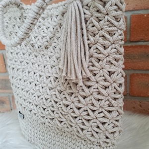 Rella shopper egyedi stílusú horgolt táska - táska & tok - kézitáska & válltáska - nagy pakolós táska - Meska.hu
