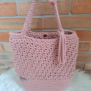 Rella shopper egyedi stílusú horgolt táska - táska & tok - kézitáska & válltáska - nagy pakolós táska - Meska.hu