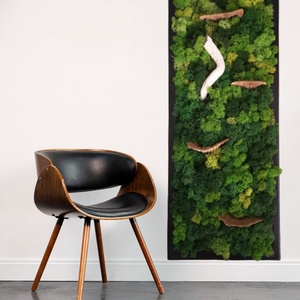 Zuzmókép gombával 25x60 cm FOREST 2. - otthon & életmód - dekoráció - fali és függő dekoráció - zuzmókép, mohakép - Meska.hu