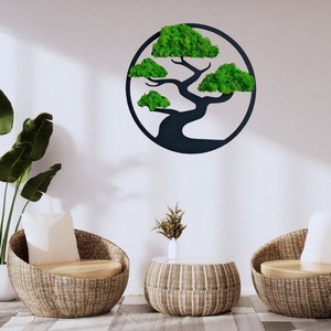 Bonsai falikép izlandi zuzmóval, Otthon & Életmód, Dekoráció, Fali és függő dekoráció, Zuzmókép, Mohakép, , MESKA