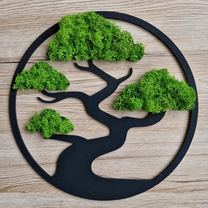 Bonsai falikép izlandi zuzmóval - otthon & életmód - dekoráció - fali és függő dekoráció - zuzmókép, mohakép - Meska.hu
