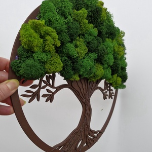 Életfa erezett- valódi izlandi zuzmóval - otthon & életmód - dekoráció - fali és függő dekoráció - zuzmókép, mohakép - Meska.hu