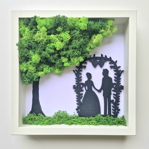 Lombos fa szerelmes párral - zuzmókép, Otthon & Életmód, Dekoráció, Fali és függő dekoráció, Zuzmókép, Mohakép, , MESKA