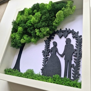 Lombos fa szerelmes párral - zuzmókép - otthon & életmód - dekoráció - fali és függő dekoráció - zuzmókép, mohakép - Meska.hu