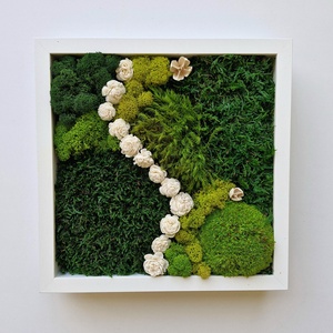 Tavaszi mohakép fehér virágokkal - Meska.hu