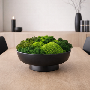 3D-s moha asztalközép nagyméretű - valódi mohadekoráció modern fekete tálban - Meska.hu