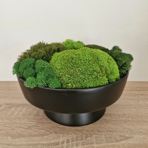 3D-s moha asztalközép nagyméretű - valódi mohadekoráció modern fekete tálban - otthon & életmód - dekoráció - asztal és polc dekoráció - zuzmódekoráció, mohadekoráció - Meska.hu