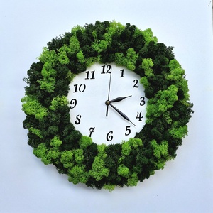 Zuzmós falióra számokkal - gondozásmentes stabilizált izlandi zuzmóval, izlandi moha - Meska.hu