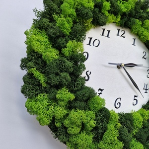 Zuzmós falióra számokkal - gondozásmentes stabilizált izlandi zuzmóval, izlandi moha - otthon & életmód - dekoráció - fali és függő dekoráció - falióra & óra - Meska.hu