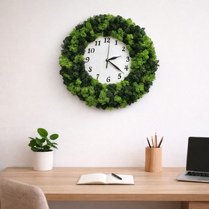 Zuzmós falióra számokkal - gondozásmentes stabilizált izlandi zuzmóval, izlandi moha - otthon & életmód - dekoráció - fali és függő dekoráció - falióra & óra - Meska.hu
