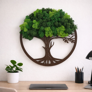 Zuzmós életfa erezett 30 cm - valódi izlandi zuzmóval - otthon & életmód - dekoráció - fali és függő dekoráció - zuzmókép, mohakép - Meska.hu