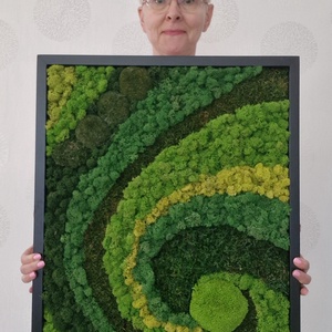 Mohafestmény 'SPIRÁL' 50x70 cm (mohakép/zuzmókép) - otthon & életmód - dekoráció - fali és függő dekoráció - zuzmókép, mohakép - Meska.hu
