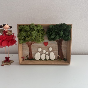 Zuzmó kavicskép, Otthon & Életmód, Dekoráció, Asztal és polc dekoráció, Zuzmódekoráció, Mohadekoráció, Mindenmás, MESKA