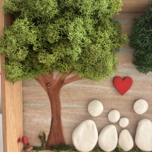 Zuzmó kavicskép - otthon & életmód - dekoráció - asztal és polc dekoráció - zuzmódekoráció, mohadekoráció - Meska.hu