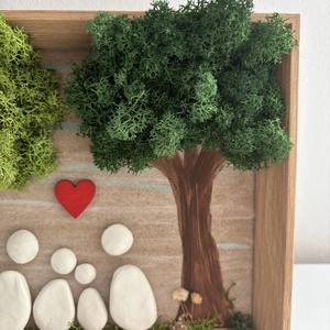 Zuzmó kavicskép - otthon & életmód - dekoráció - asztal és polc dekoráció - zuzmódekoráció, mohadekoráció - Meska.hu