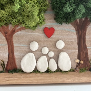 Zuzmó kavicskép - otthon & életmód - dekoráció - asztal és polc dekoráció - zuzmódekoráció, mohadekoráció - Meska.hu