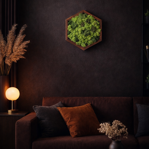 Hexagon zuzmó kép - rózsafa szín kerettel - Meska.hu