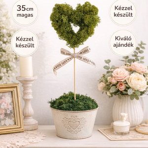 Kézzel készített zuzmó dekor- Szív zuzmófa  - Meska.hu