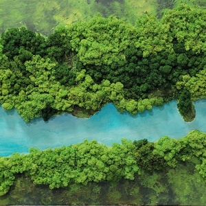 Balaton zuzmókép, Művészet, Festmény, Festmény vegyes technika, Festészet, Virágkötés, MESKA