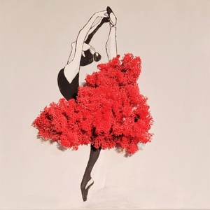 Balerina akrilfestmény izlandi zuzmóval - Meska.hu