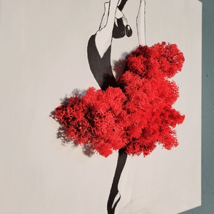 Balerina akrilfestmény izlandi zuzmóval - otthon & életmód - dekoráció - kép & falikép - vászonkép - Meska.hu