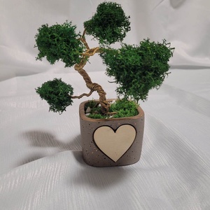 Bonsai - Izlandi zuzmóval és sárgaréz huzallal, Otthon & Életmód, Dekoráció, Asztal és polc dekoráció, Asztaldísz, Virágkötés, MESKA