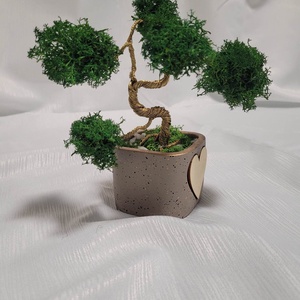 Bonsai - Izlandi zuzmóval és sárgaréz huzallal - otthon & életmód - dekoráció - asztal és polc dekoráció - asztaldísz - Meska.hu