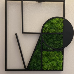 Love falikép zöld izlandi zuzmőval, Otthon & Életmód, Dekoráció, Fali és függő dekoráció, Zuzmókép, Mohakép, Kovácsoltvas, Mindenmás, MESKA