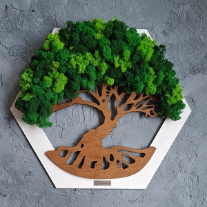 Hexagon Álomfa  - otthon & életmód - dekoráció - fali és függő dekoráció - zuzmókép, mohakép - Meska.hu