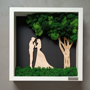 Esküvő, Otthon & Életmód, Dekoráció, Fali és függő dekoráció, Zuzmókép, Mohakép, Famegmunkálás, Virágkötés, MESKA