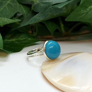 Türkiz howlit ásvány kaboson gyűrű  - ékszer - gyűrű - statement gyűrű - Meska.hu