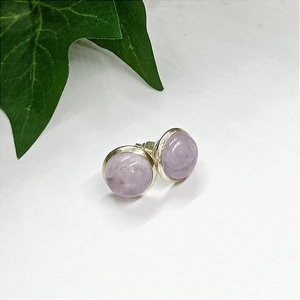 Ametiszt ásvány kaboson nikkelmentes pötty fülbevaló , Ékszer, Fülbevaló, Pötty fülbevaló, Ékszerkészítés, MESKA