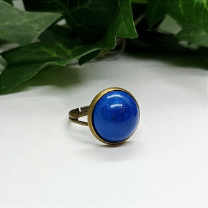 Kék színű műgyanta gyűrű - Meska.hu
