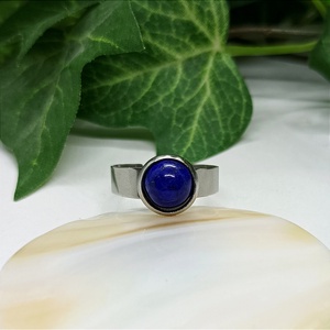Lapis Lazuli ásvány kaboson gyűrű  - ékszer - gyűrű - statement gyűrű - Meska.hu