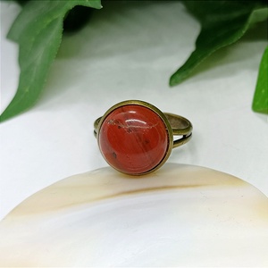 Vörös jáspis ásvány kaboson gyűrű, Ékszer, Gyűrű, Szoliter gyűrű, Ékszerkészítés, MESKA