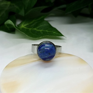 Lapis Lazuli ásvány kaboson gyűrű  - ékszer - gyűrű - statement gyűrű - Meska.hu