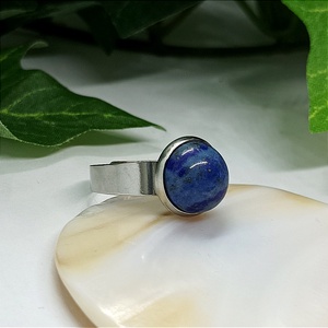 Lapis Lazuli ásvány kaboson gyűrű  - ékszer - gyűrű - statement gyűrű - Meska.hu