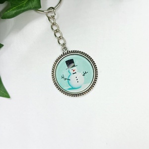 Hóember medálos kulcstartó - táska & tok - kulcstartó & táskadísz - kulcstartó - Meska.hu