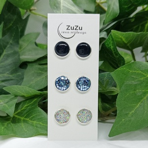 Téli színkavalkád műgyanta pötty fülbevalók - Meska.hu