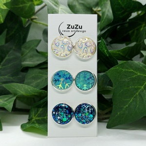 Téli színkavalkád pötty fülbevalók - Meska.hu