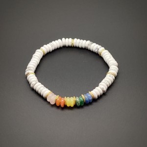 Howlit ásvány karkötő 5 korong köves díszítéssel 62 mm, Ékszer, Karkötő, Ásványkarkötő, , MESKA