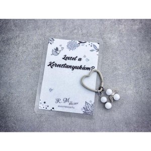 Leszel a Keresztanyukám kulcstartó tejkvarccal, Táska & Tok, Kulcstartó & Táskadísz, Kulcstartó, , MESKA