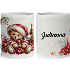 Névvel kérhető - Karácsonyi Teddy maci (ajándékok) mintás bögre, Otthon & Életmód, Konyhafelszerelés, tálalás, Tálalás, Bögre & Csésze, , MESKA