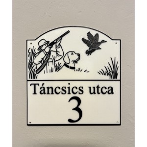 3D Nyomtatott Vadászos Házszámtábla, Otthon & Életmód, Ház & Kert, Házszám, , MESKA