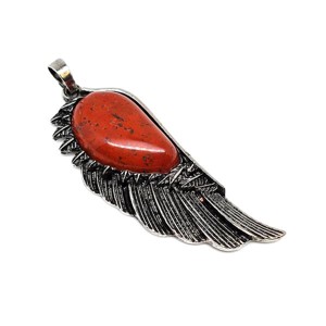 Angyalszárny medál fém Jáspis vörös 2x6cm, Ékszer, Nyaklánc, Medál, , MESKA