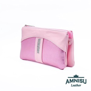 Rózsaszín - metál rózsaszín egyenes swarovski köves női pénztárca G4020-4001 -  - Meska.hu