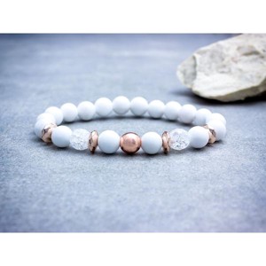 Rose gold hematit és jáde ásvány karkötő, Ékszer, Karkötő, Ásványkarkötő, , MESKA
