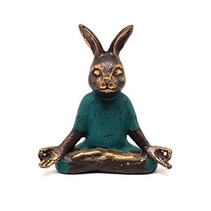 Réz figura meditáló nyúl kék 9,5x9cm, Otthon & Életmód, Dekoráció, Dísztárgy, , MESKA