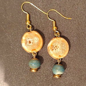 Lógós fülbevaló gyöngyökkel, Ékszer, Fülbevaló, Lógó fülbevaló, Ékszerkészítés, MESKA